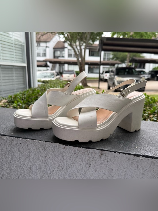 Altar'd State Shoes - Altar'd State White Platform Slingback Heels